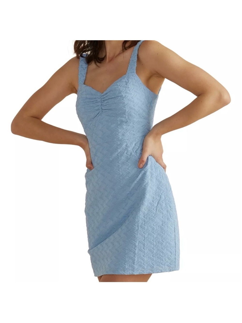 Mink Pink Meda Mini Dress Light Blue Size S